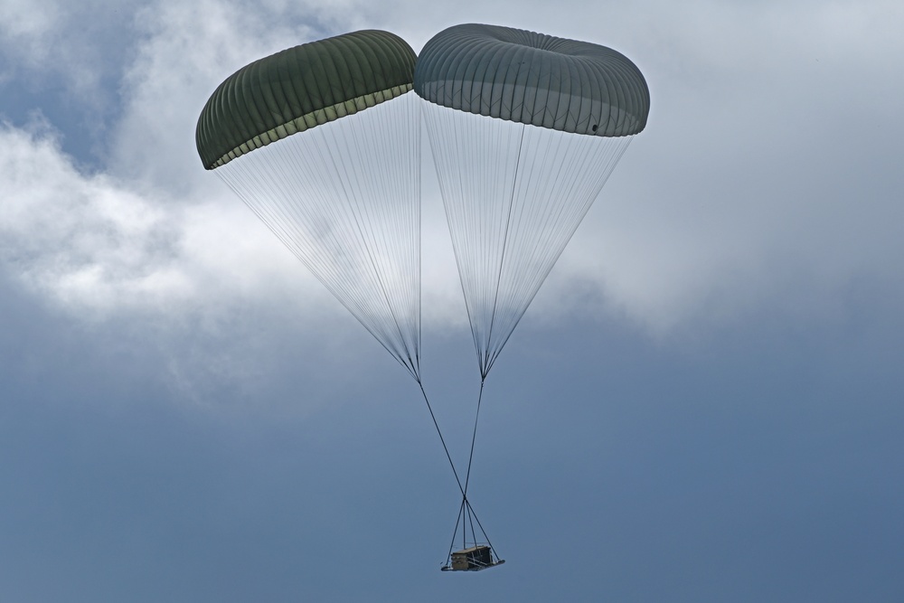 37th Airlift Squadron mass cargo drop at Grafenwoehr