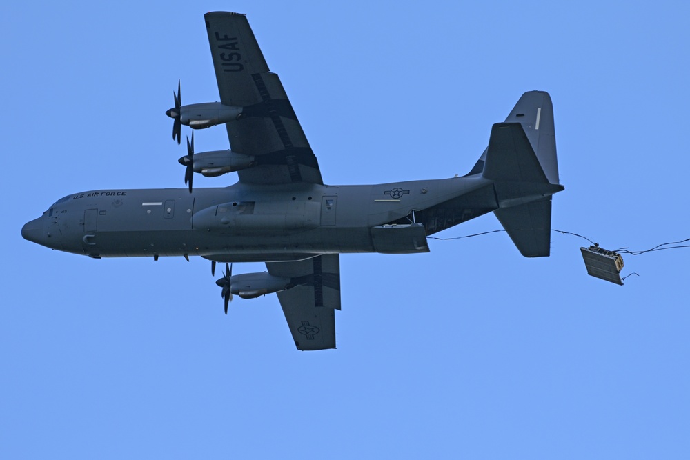 37th Airlift Squadron mass cargo drop at Grafenwoehr
