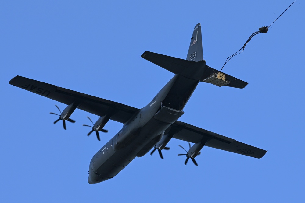 37th Airlift Squadron mass cargo drop at Grafenwoehr