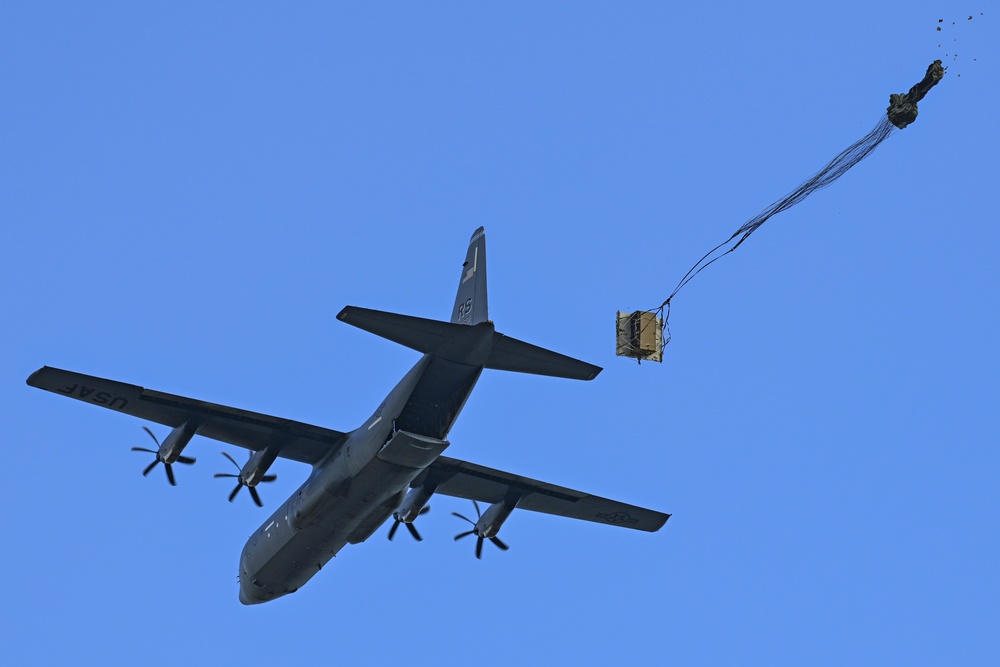 37th Airlift Squadron mass cargo drop at Grafenwoehr