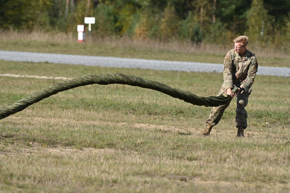 37th Airlift Squadron mass cargo drop at Grafenwoehr