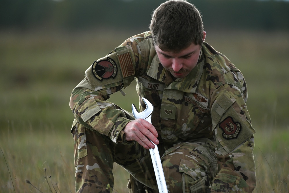 37th Airlift Squadron mass cargo drop at Grafenwoehr