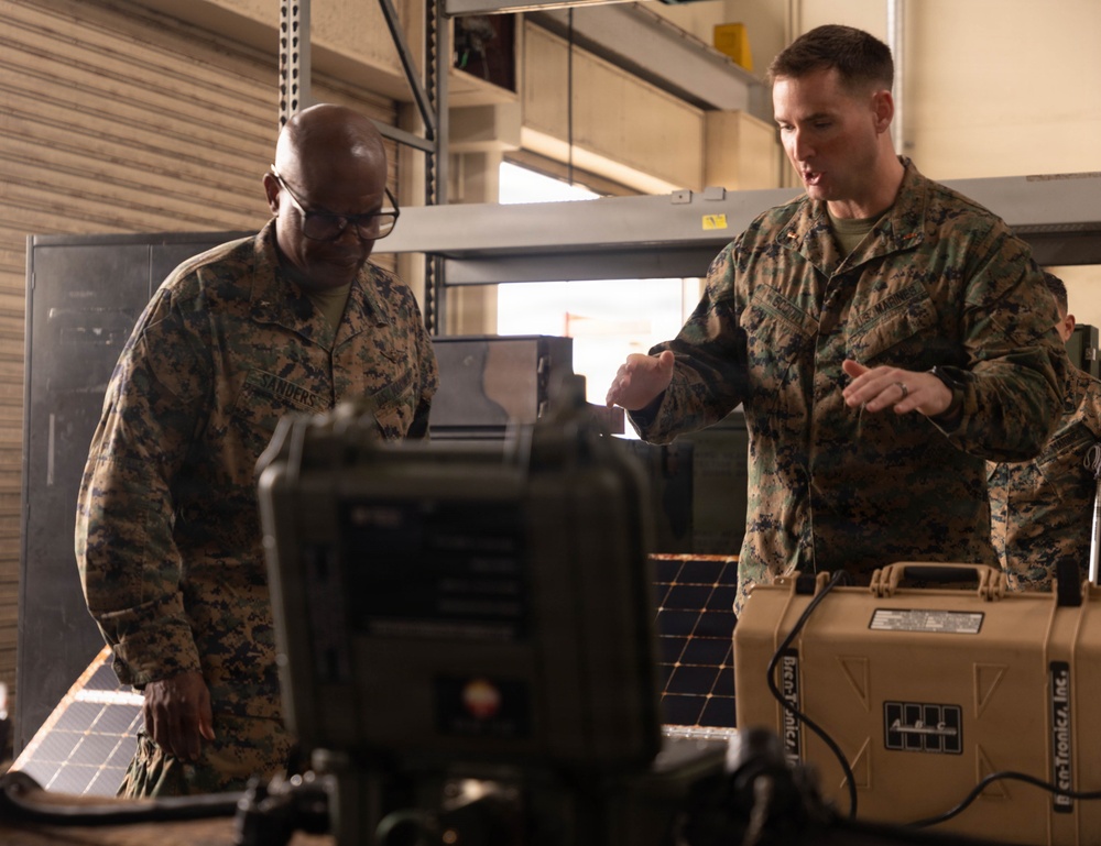 1st MAW assistant wing commander inspects MASS-2 small form factor renewable energy