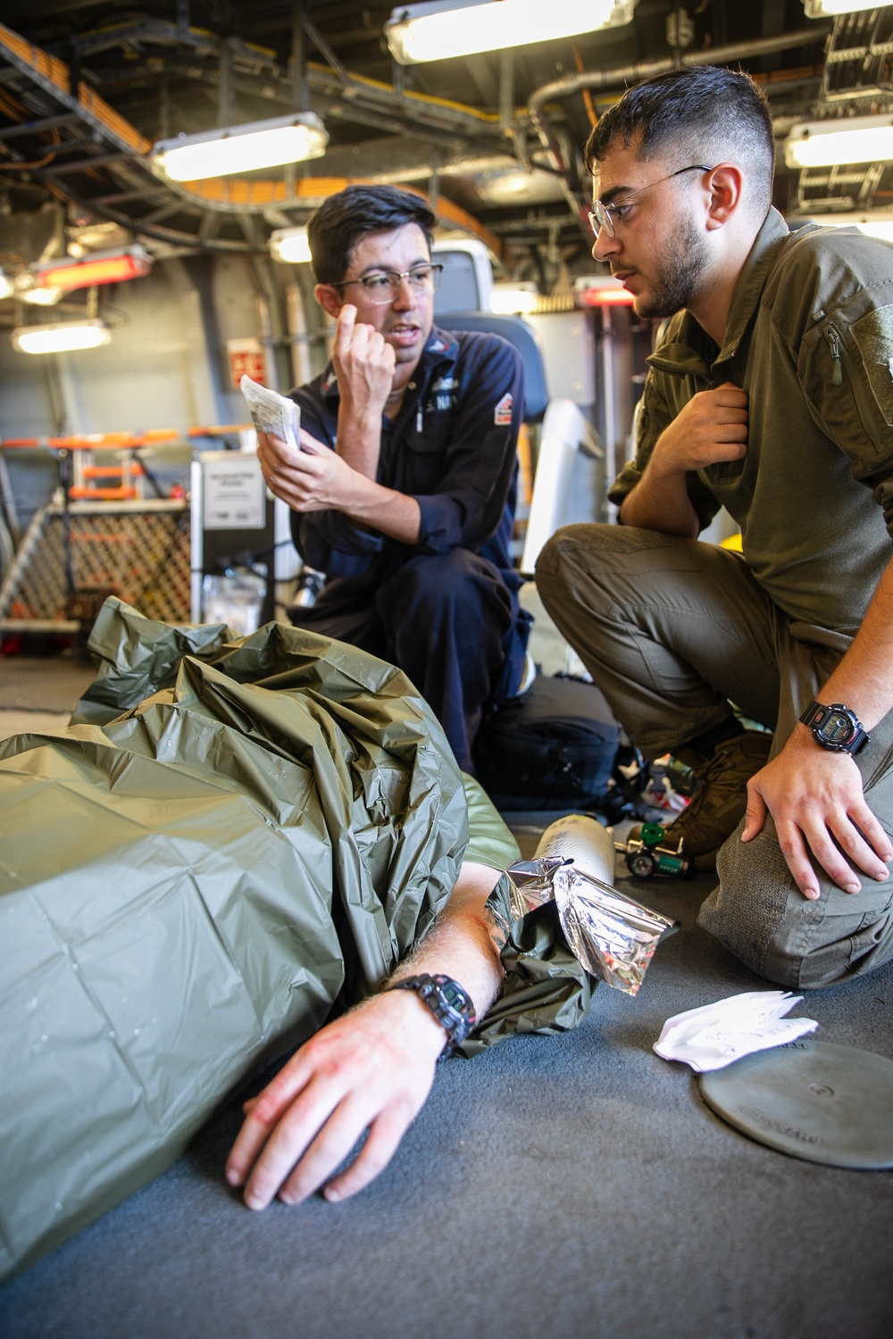 USS Mitscher (DDG 57) Sailor trains with Israeli Defense Force during joint rescue and assist exercise