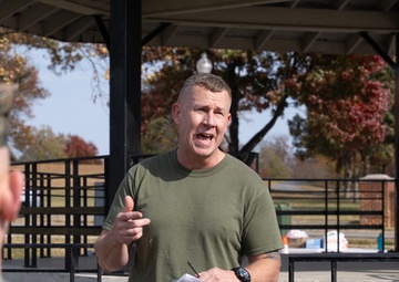 MCCYWG SgtMaj Leader Addresses Marines After PT Event for 250th Anniversary