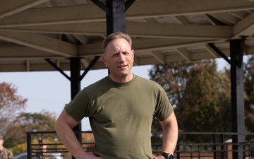 MCCYWG Commanding Officer Talks to Marines After PT Event for 250th