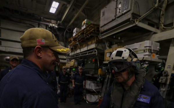 Commander, Carrier Strike Group 12 Visits USS Bainbridge (DDG 96)