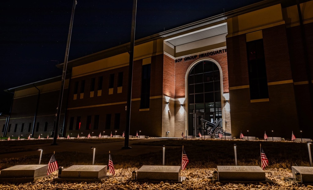 Nighttime Photo Highlights 3rd Special Forces Group’s Memorial at Fort Bragg