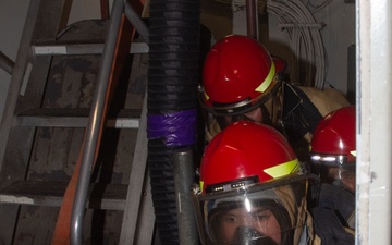 Reagan Sailors Conduct Damage Control Drill