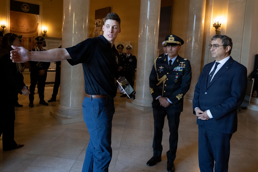 Ambassador of Italy to the U.S. Marco Peronaci Participates in a Public Wreath-Laying Ceremony at the Tomb of the Unknown Soldier