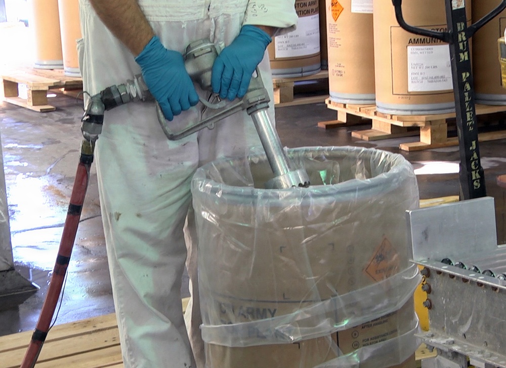 Barrel of product at Holston Army Ammunition Plant