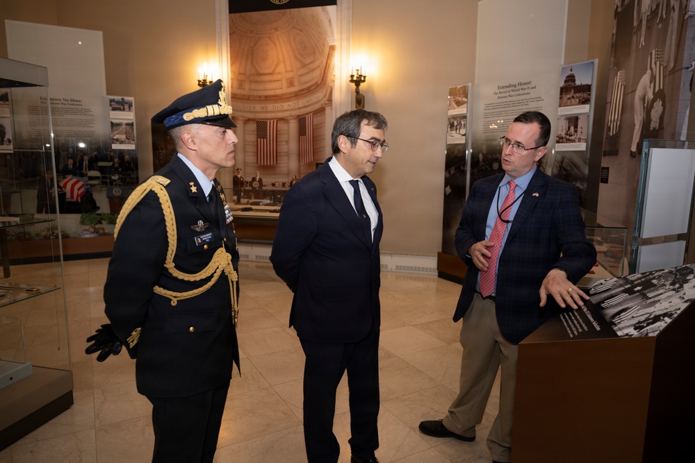 Ambassador of Italy to the U.S. Marco Peronaci Participates in a Public Wreath-Laying Ceremony at the Tomb of the Unknown Soldier