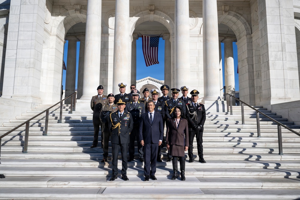 Ambassador of Italy to the U.S. Marco Peronaci Participates in a Public Wreath-Laying Ceremony at the Tomb of the Unknown Soldier