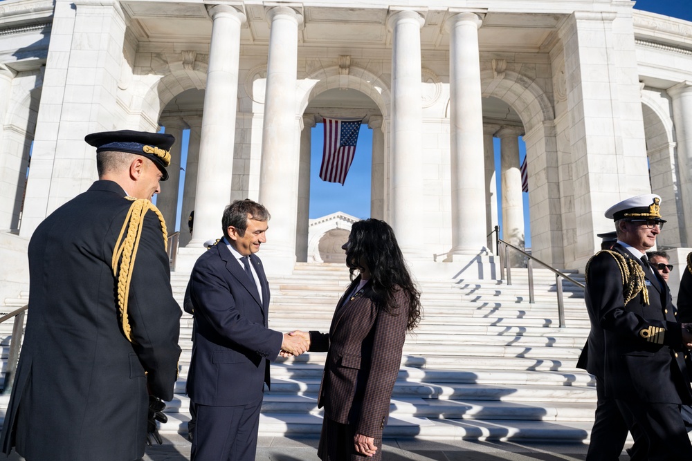 Ambassador of Italy to the U.S. Marco Peronaci Participates in a Public Wreath-Laying Ceremony at the Tomb of the Unknown Soldier