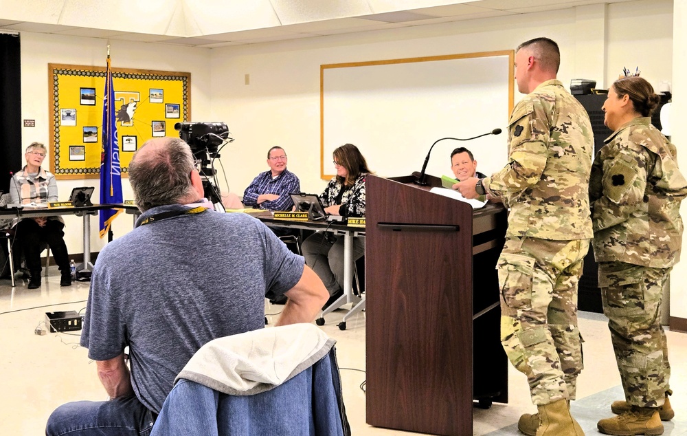Fort McCoy leaders engage in November 2025 meeting of local school board
