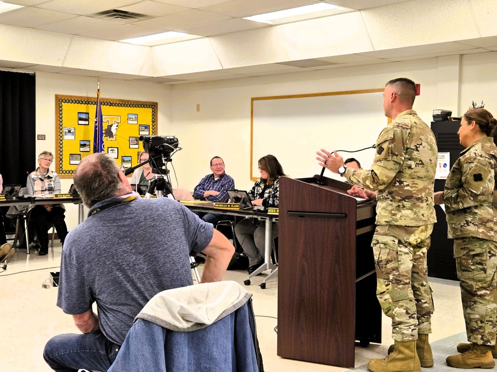 Fort McCoy leaders engage in November 2025 meeting of local school board