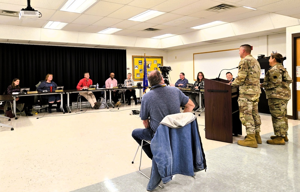 Fort McCoy leaders engage in November 2025 meeting of local school board