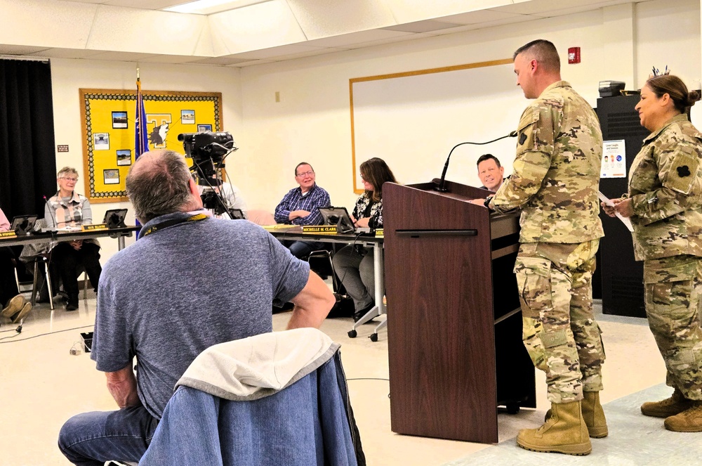 Fort McCoy leaders engage in November 2025 meeting of local school board