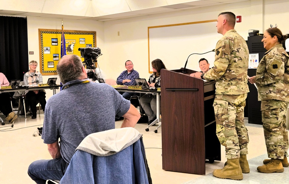Fort McCoy leaders engage in November 2025 meeting of local school board