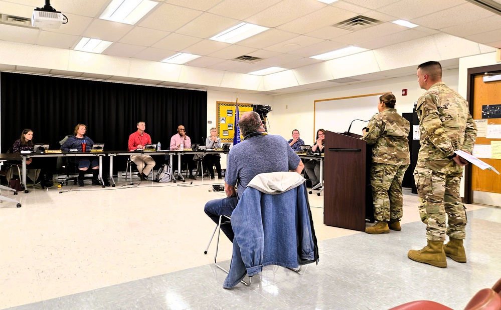 Fort McCoy leaders engage in November 2025 meeting of local school board