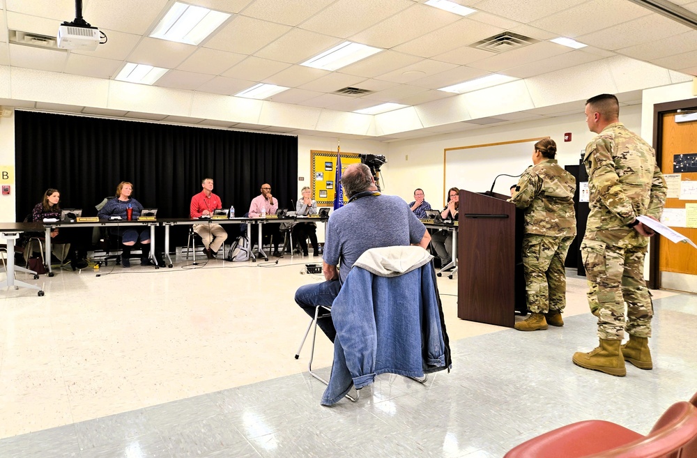 Fort McCoy leaders engage in November 2025 meeting of local school board