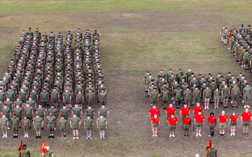 Marine Corps Combat Service Support Schools celebrates the 250th birthday of the Marine Corps with a motivational run