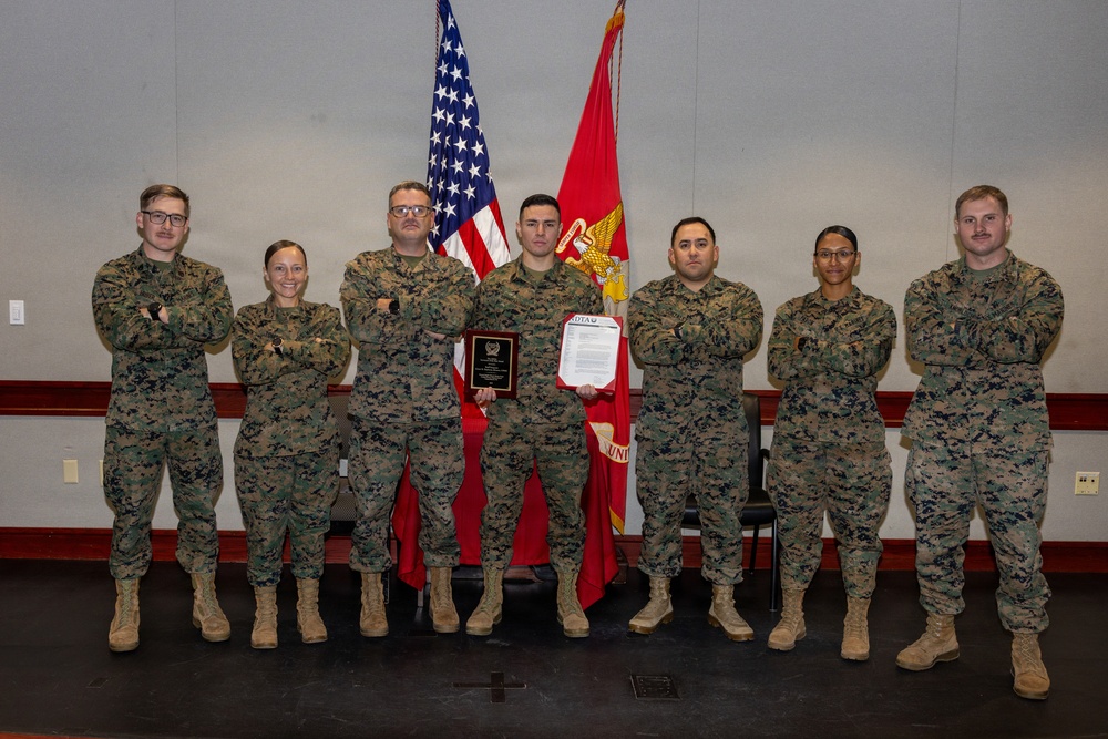 Marine with GSS recognized as the National Defense Transportation Association Logistics Transportation Instructor of the Year