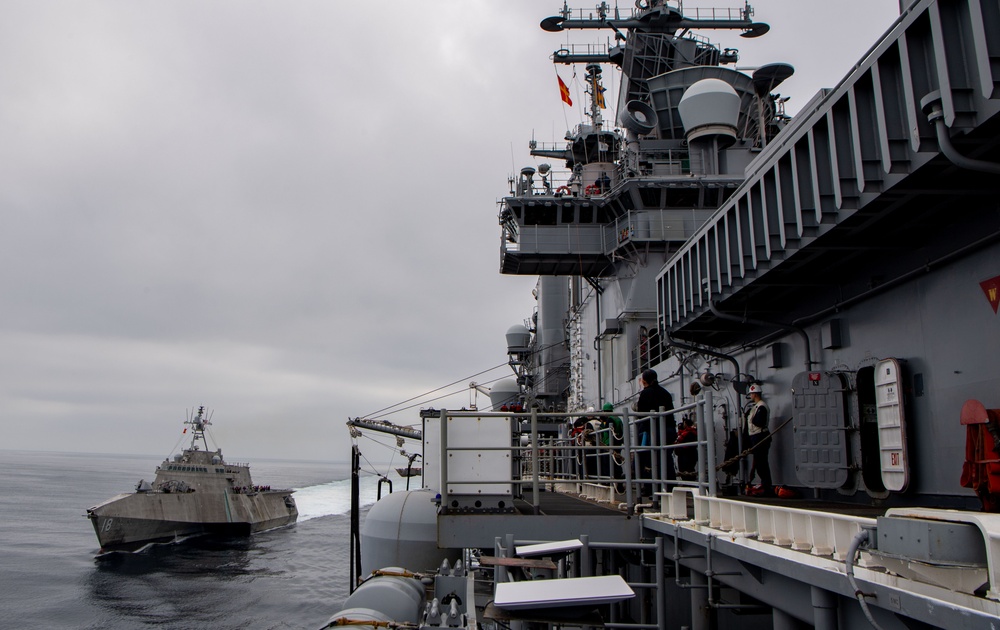 USS Boxer conducts FAS with USS Charleston