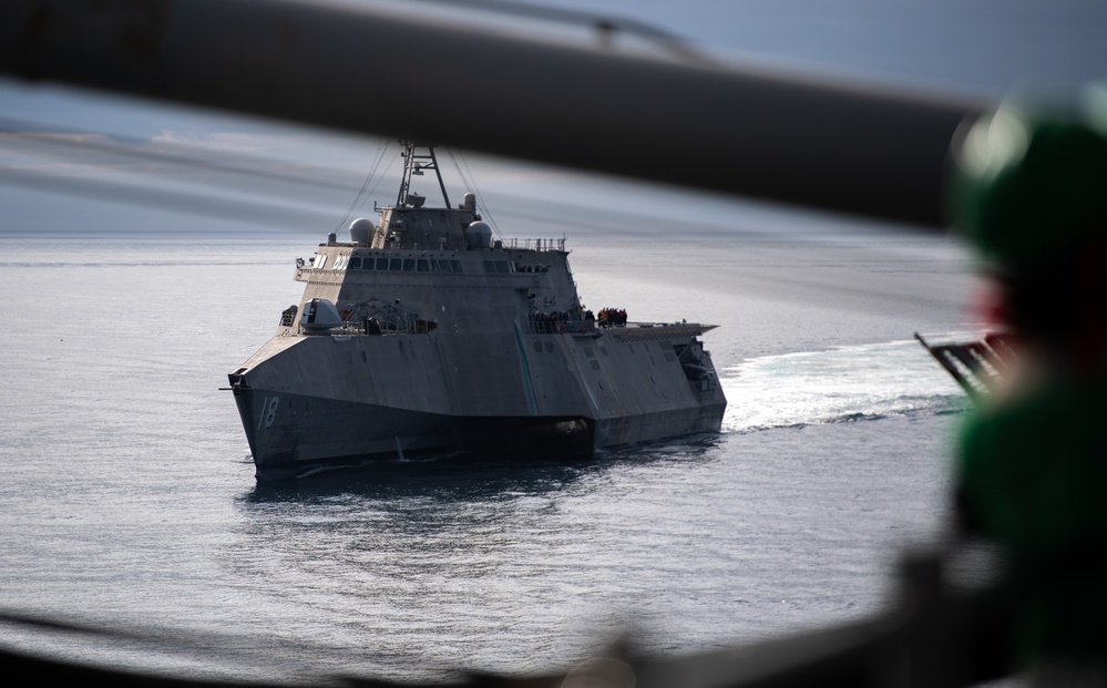 USS Boxer conducts a FAS with USS Charleston