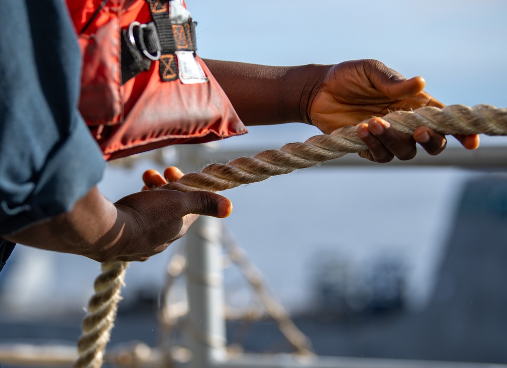 USS Boxer conducts a FAS with USS Charleston