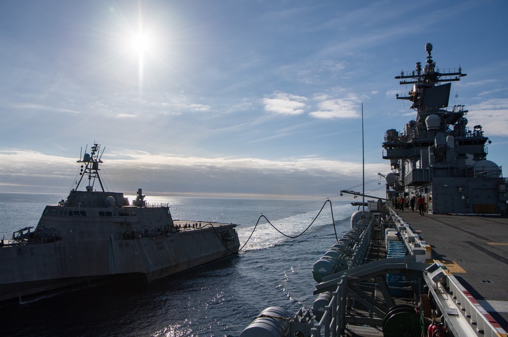 USS Boxer conducts a FAS with USS Charleston