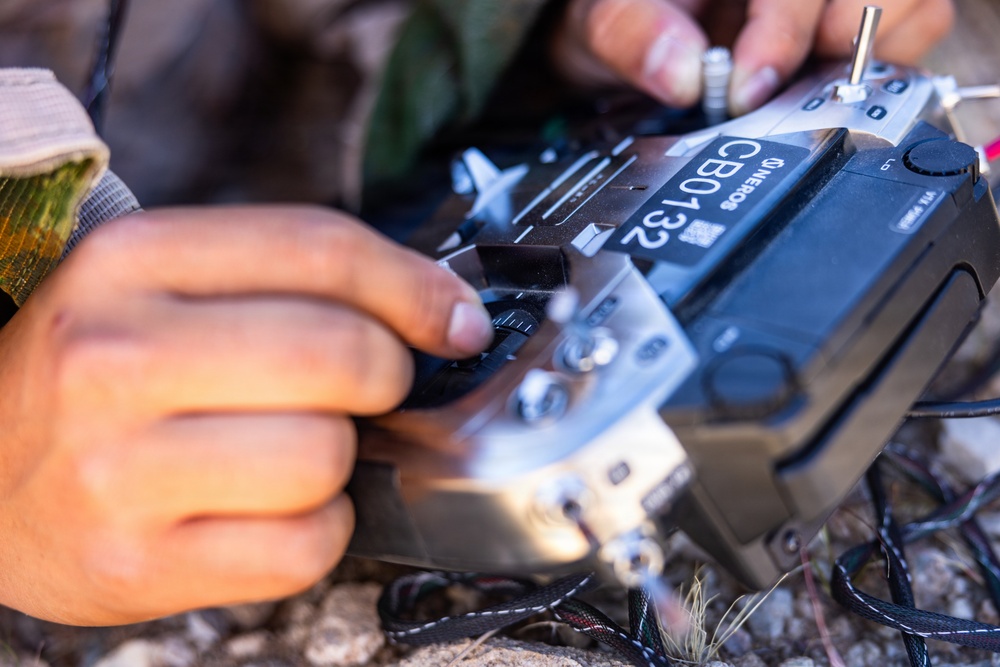 Marines with 3rd Bn., 7th Marines, 3rd LAR, conduct drone strike to commence Range 400