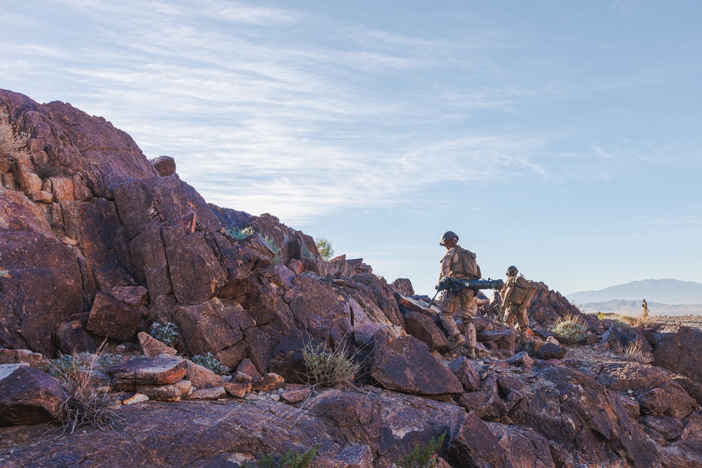 Marines with 3rd Bn., 7th Marines, 1st CEB patrol during Range 400