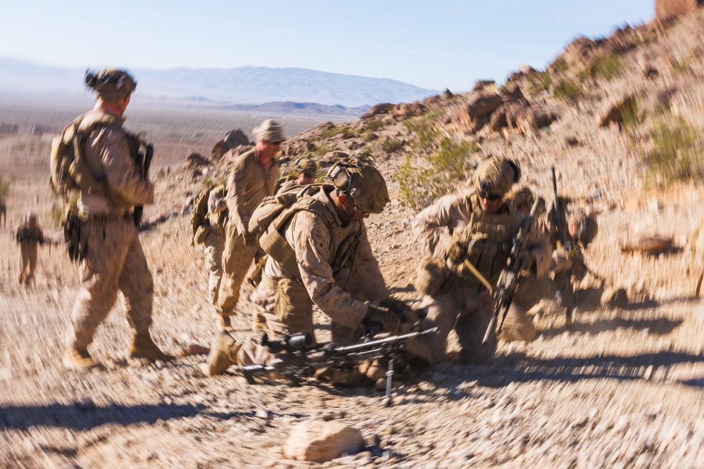 Marines with 3rd Bn., 7th Marines, 1st CEB patrol during Range 400