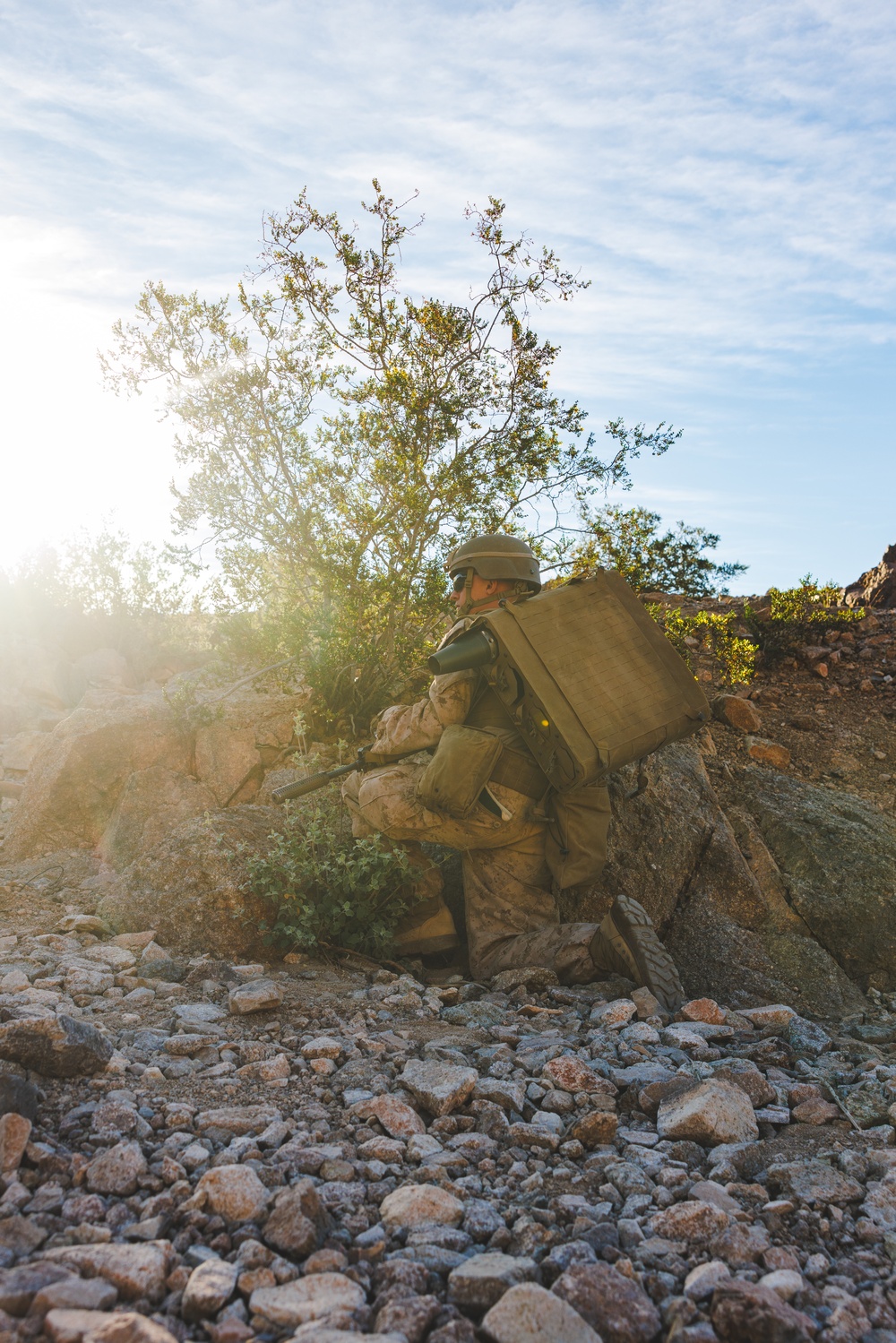 Marines with 3rd Bn., 7th Marines, 1st CEB patrol during Range 400