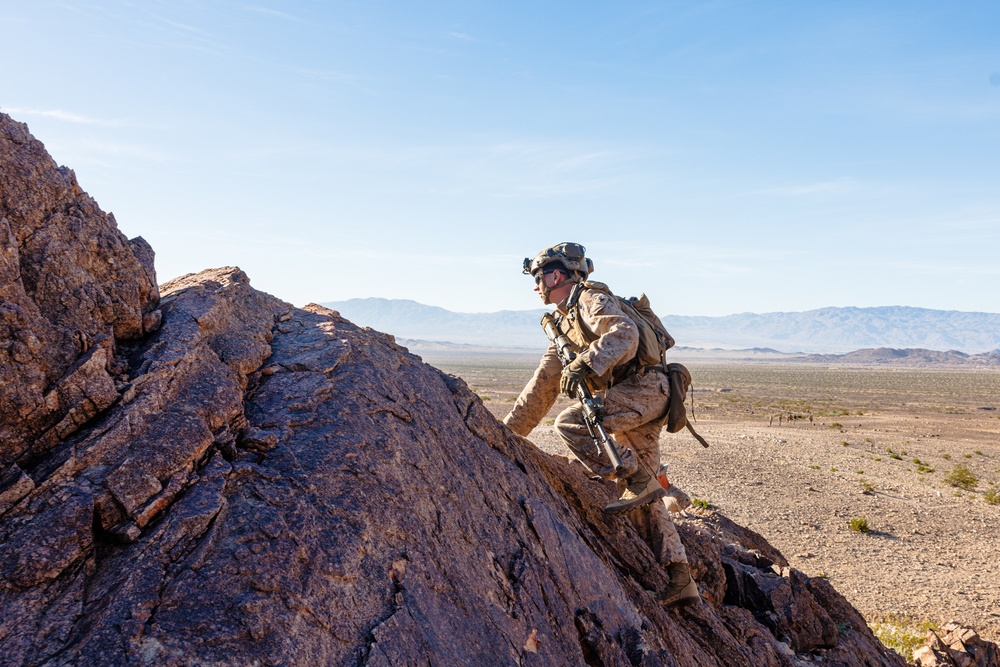 Marines with 3rd Bn., 7th Marines, 1st CEB patrol during Range 400