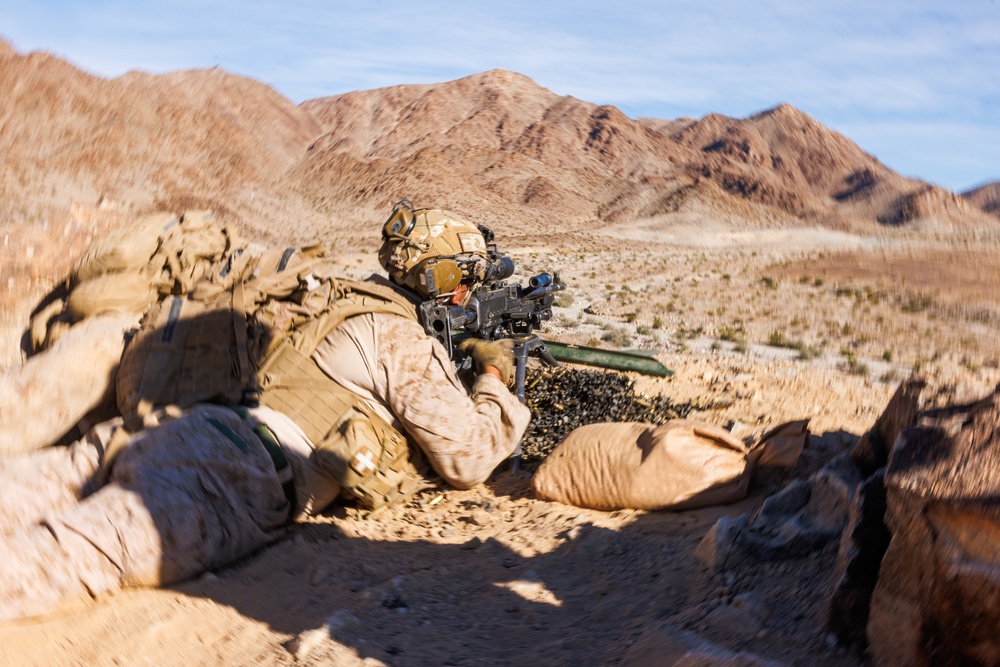 Marines with 3rd Bn., 7th Marines, 1st CEB patrol during Range 400