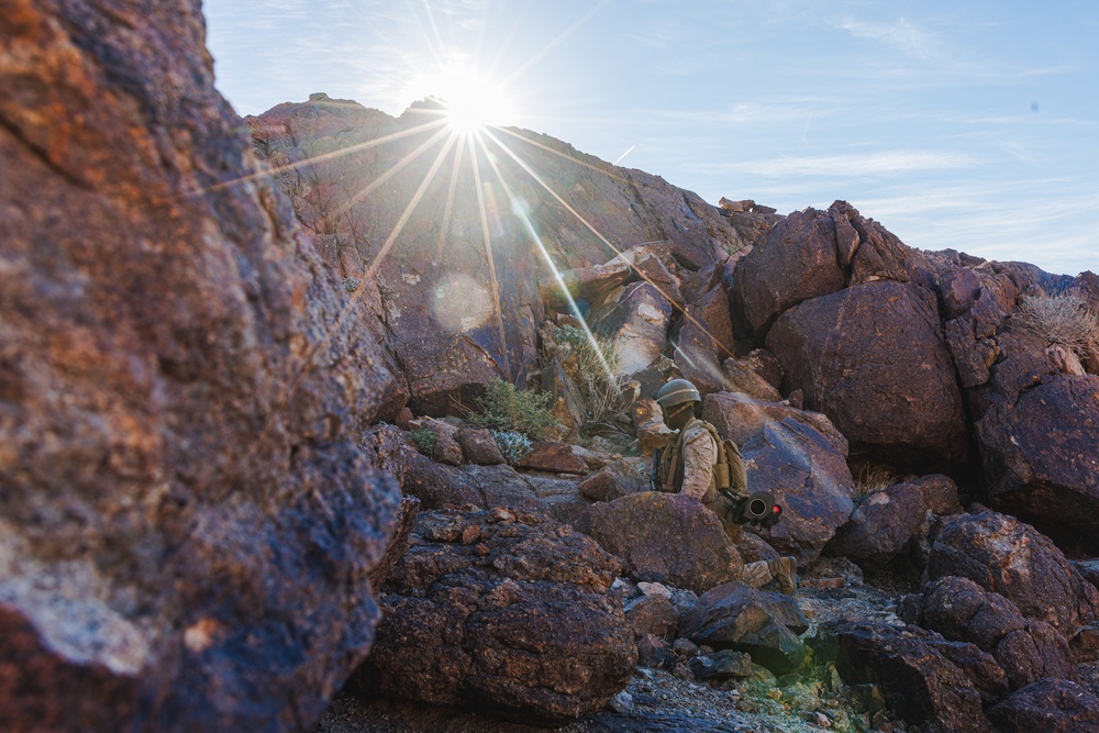 Marines with 3rd Bn., 7th Marines, 1st CEB patrol during Range 400