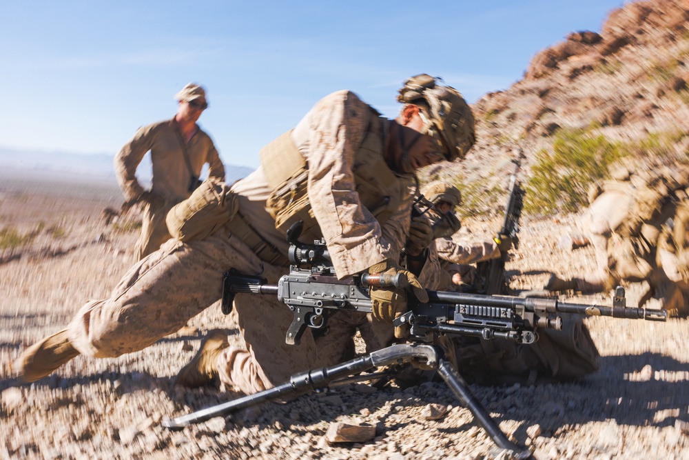 Marines with 3rd Bn., 7th Marines, 1st CEB patrol during Range 400