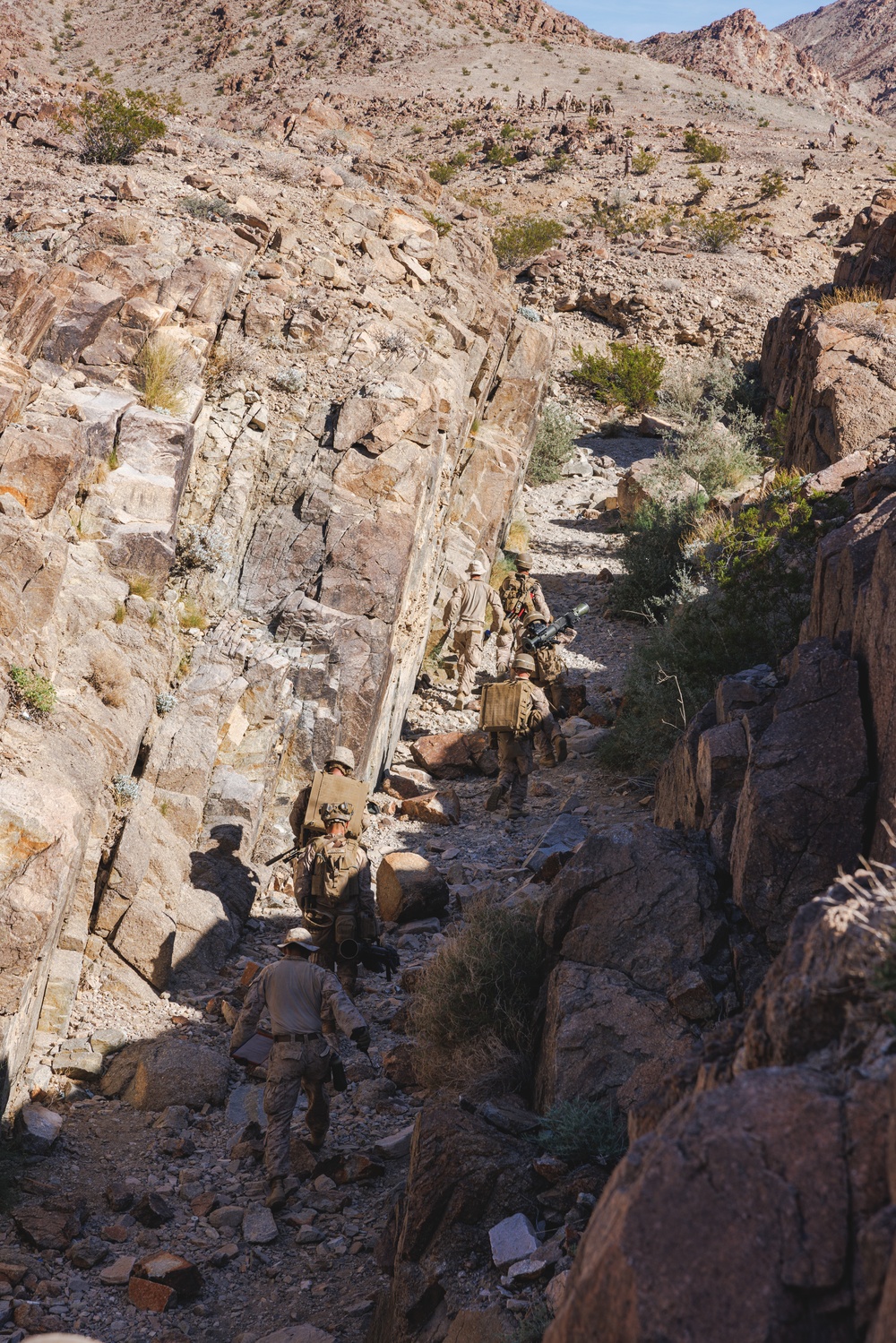Marines with 3rd Bn., 7th Marines, 1st CEB patrol during Range 400