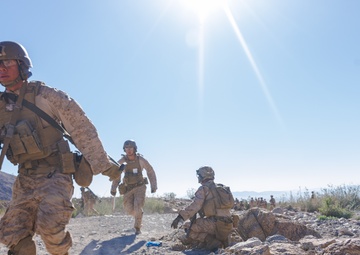 Marines with 3rd Bn., 7th Marines, 1st CEB, conduct company attacks during Range 400