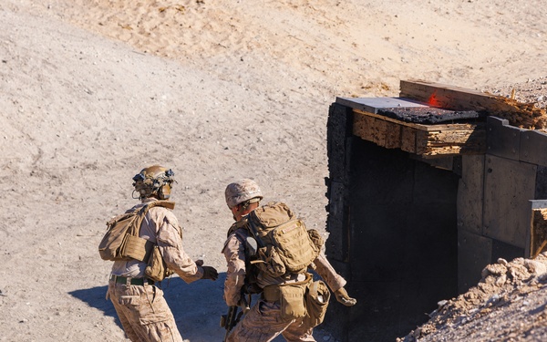 Marines with 3rd Bn., 7th Marines, 1st CEB, conduct company attacks during Range 400