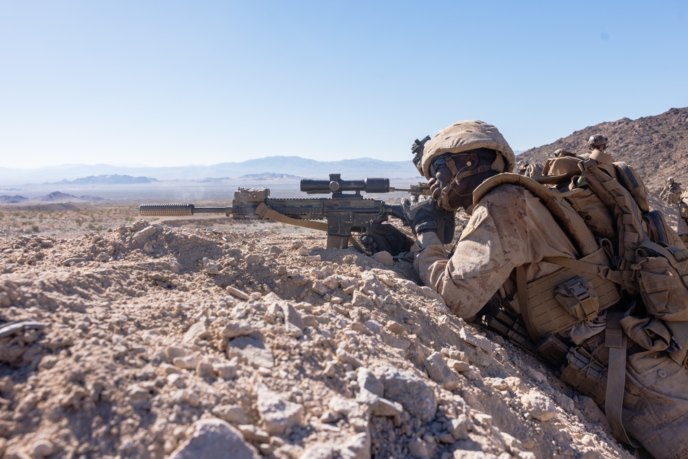 Marines with 3rd Bn., 7th Marines, 1st CEB, conduct company attacks during Range 400