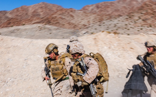 Marines with 3rd Bn., 7th Marines, 1st CEB, conduct company attacks during Range 400