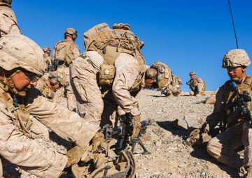 Marines with 3rd Bn., 7th Marines, 1st CEB, conduct company attacks during Range 400