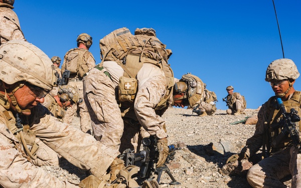 Marines with 3rd Bn., 7th Marines, 1st CEB, conduct company attacks during Range 400