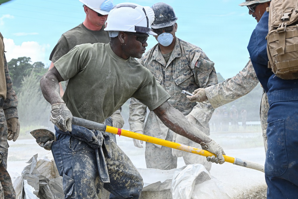 Joint, bilateral airfield damage repair training with U.S. Marines, U.S. Air Force,  during Resolute Dragon 25