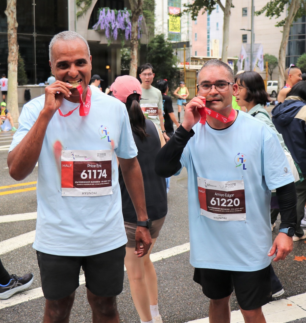 Col. Arroyo and Command Sgt. Maj. Price's participation for the 22nd Gangnam International Peace Marathon