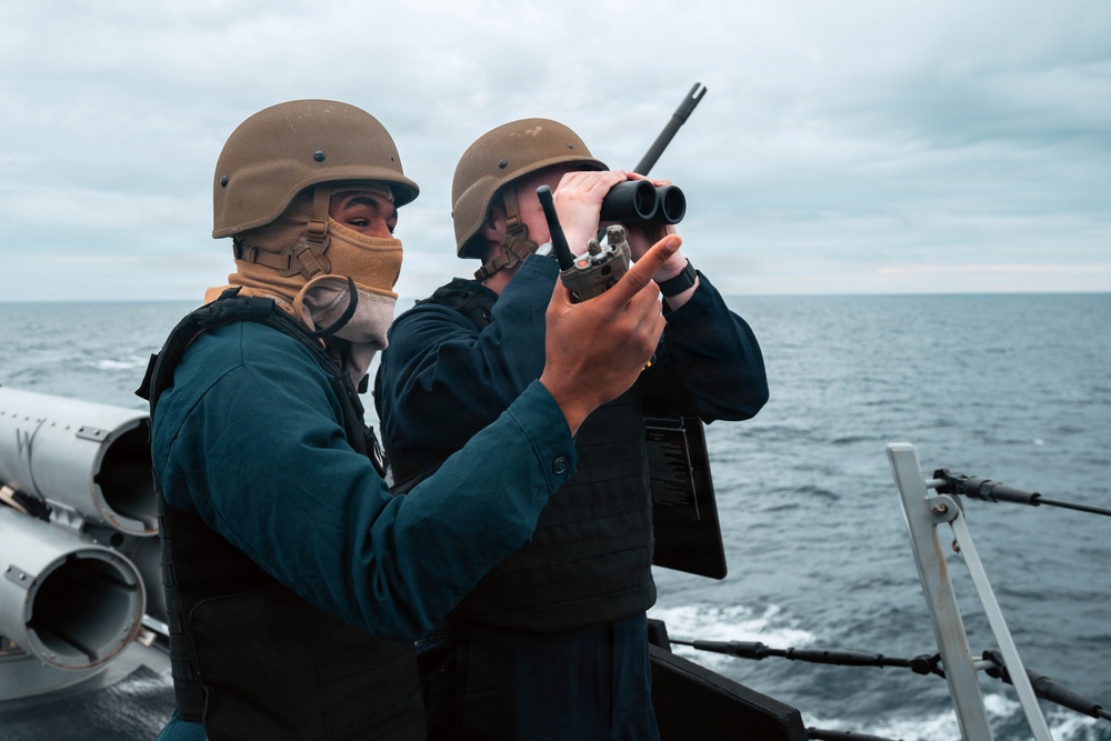 U.S. Navy Sailors Man .50-caliber Machine Gun Mounts