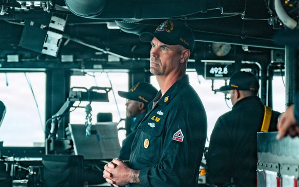 USS Carl M. Levin (DDG 120) Command Master Chief Observes Drills